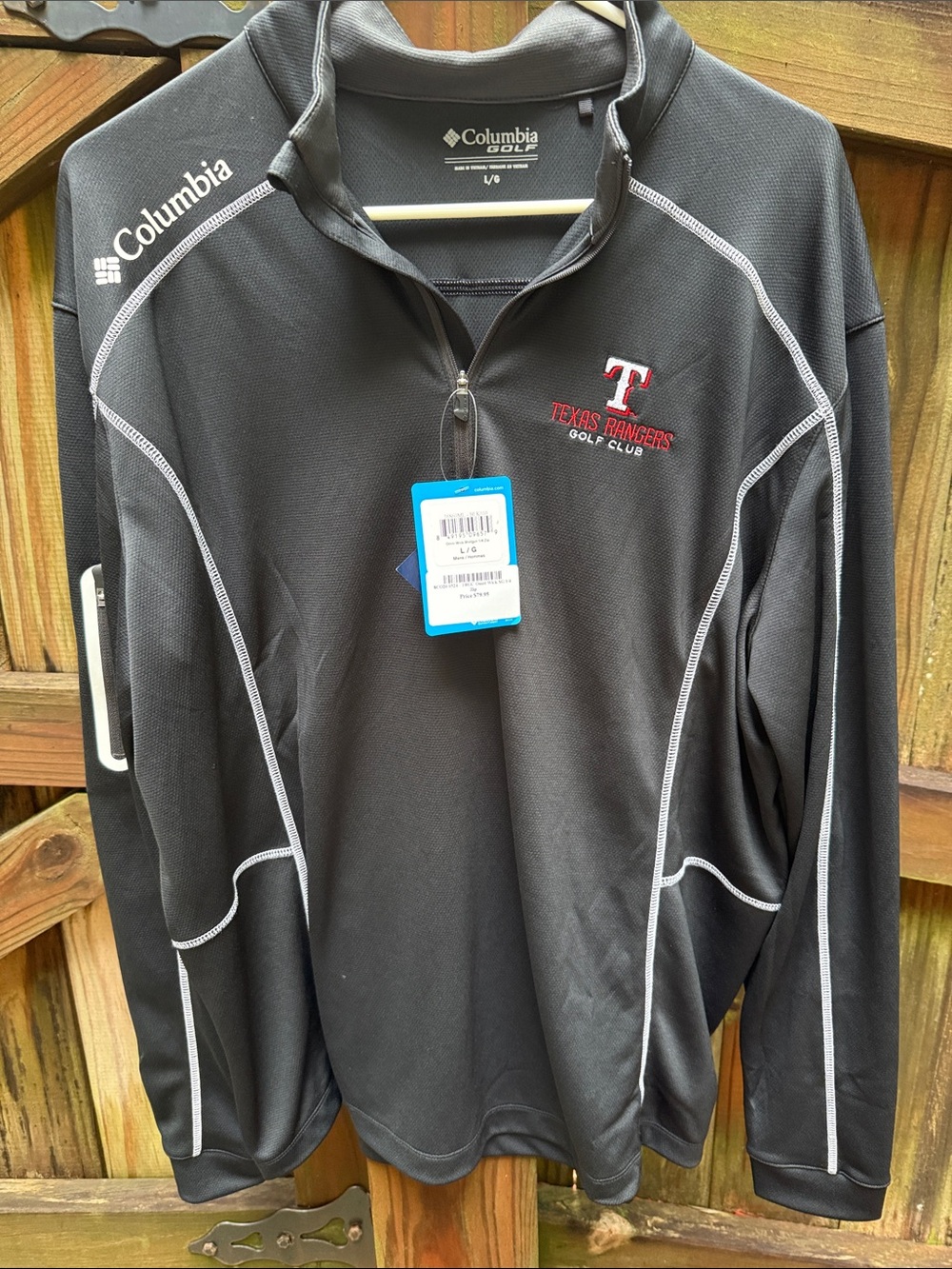 Columbia Black Texas Rangers Golf Quarter-Zip Pullover